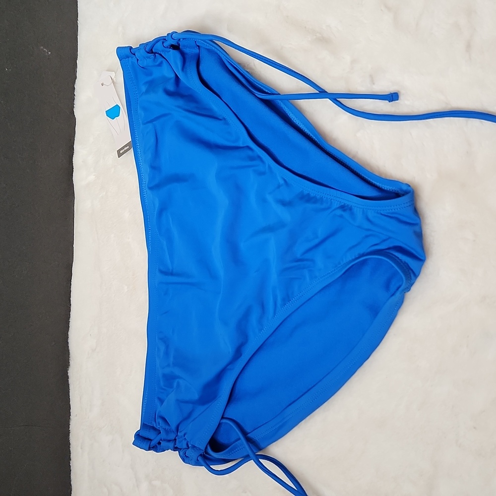 Solid blue. NWT high waisted swim bikini bottoms size 2x